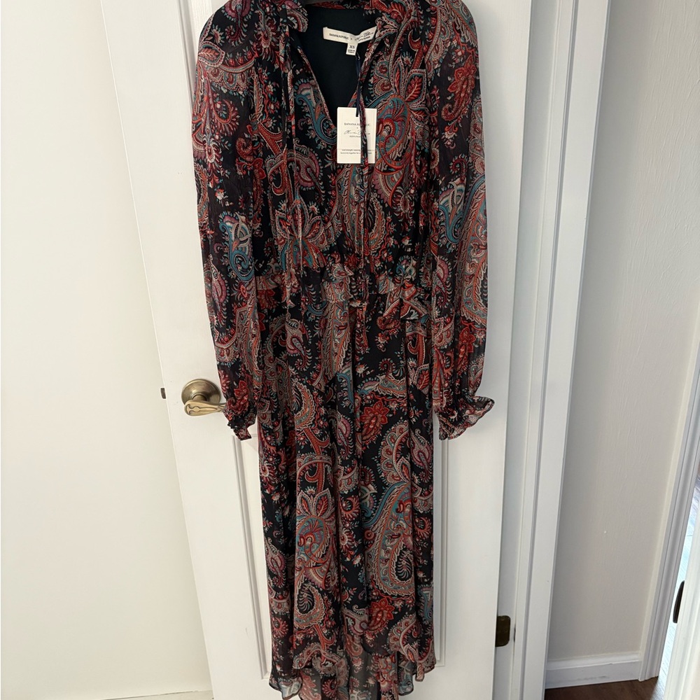 Banana Republic Multicolor Paisley Long Sleeve Dress